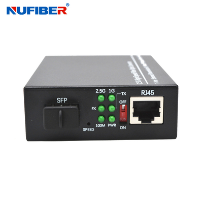 OEM 2.5G SFP в RJ45 Fiber Media Converter 2.5G Fiber в UTP Оптический медиа конвертер DC12V