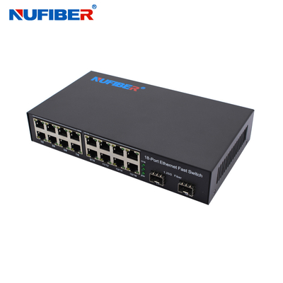 OEM Gigabit SFP Ethernet Switch 2*1000M SFP на 16*10/100/1000Mbps RJ45 Порт DC12V питание